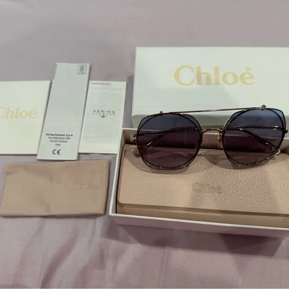 Brand new Chloe UV protection Sunglasses with Metallic Frames